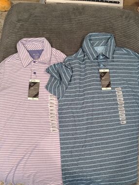 Men's Striped Polo Shirt - Lavender Stripe